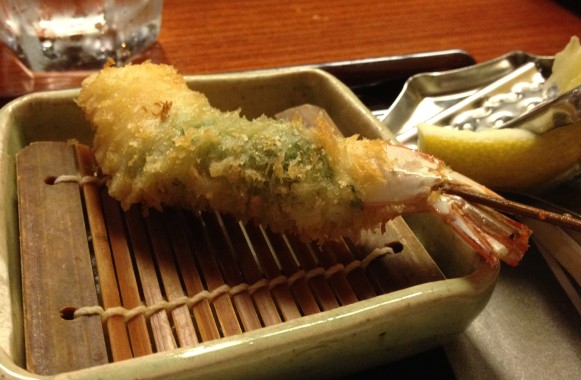 Shrimp with shizo leaf
